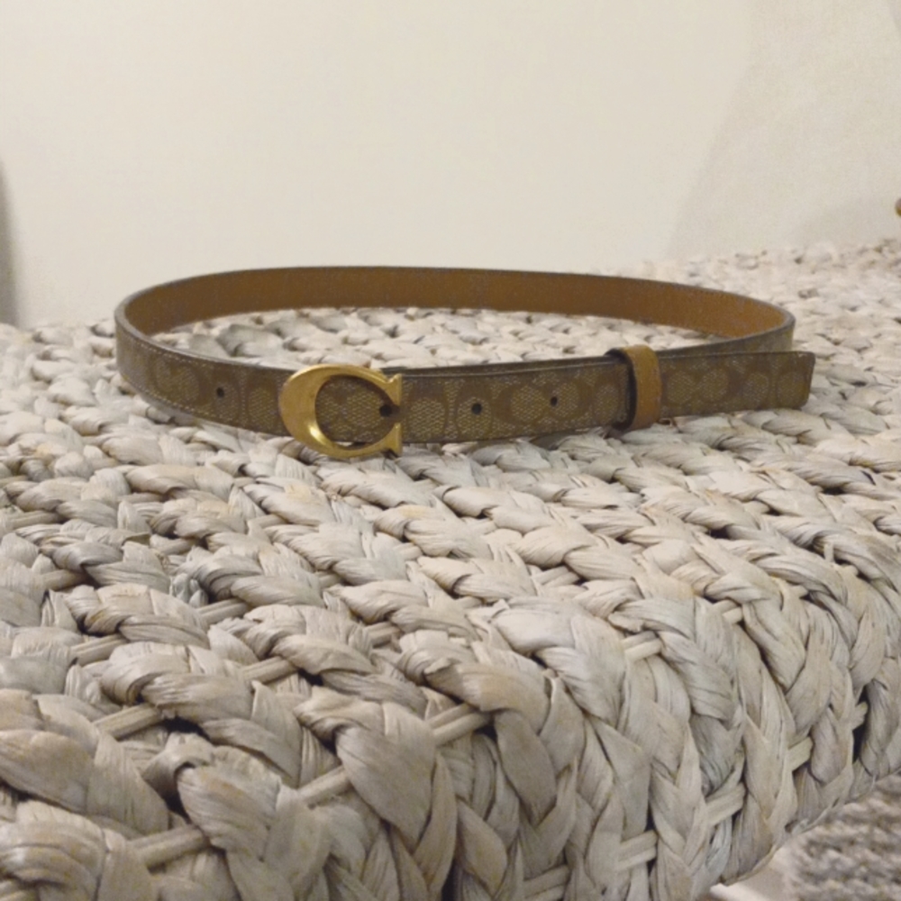 Coach Signature Buckle Belt 36 Size Small